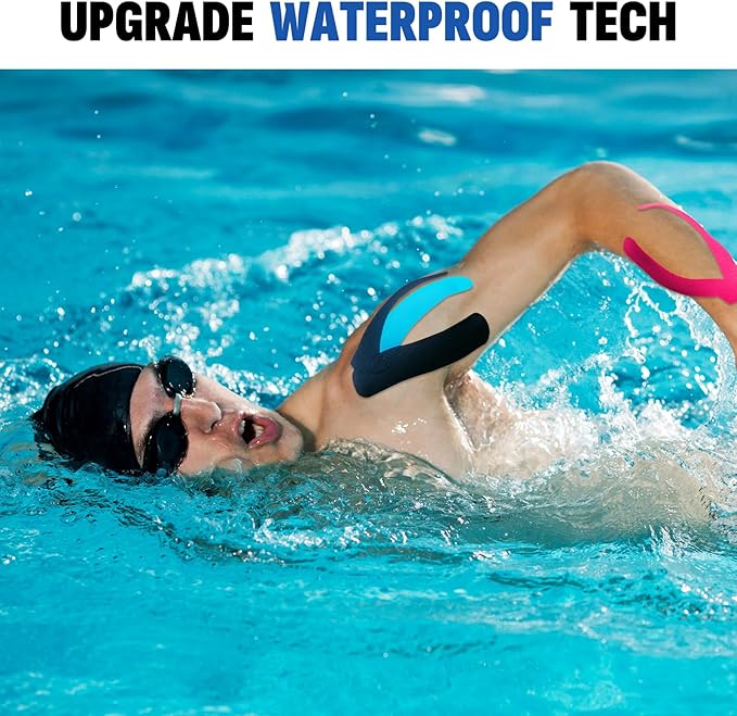 60PCS Precut Kinesiology Tape Strips, 6 Colors 2 inch x 10 inch Cotton Athletic Tape, Kinetic Tape, Elastic Muscle Tape, Sports Tape, Knee Tape for Exercise and Daily Use