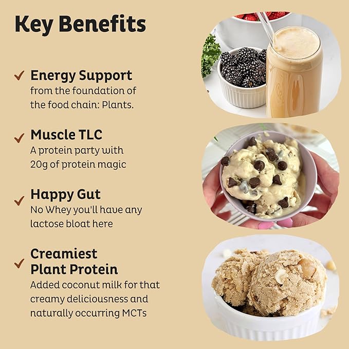 KOS Vegan Protein Powder Erythritol Free, Vanilla - USDA Organic Pea Protein Blend, Plant Based Superfood Rich in Vitamins & Minerals - Keto, Dairy Free - Meal Replacement for Women & Men, 15 Servings