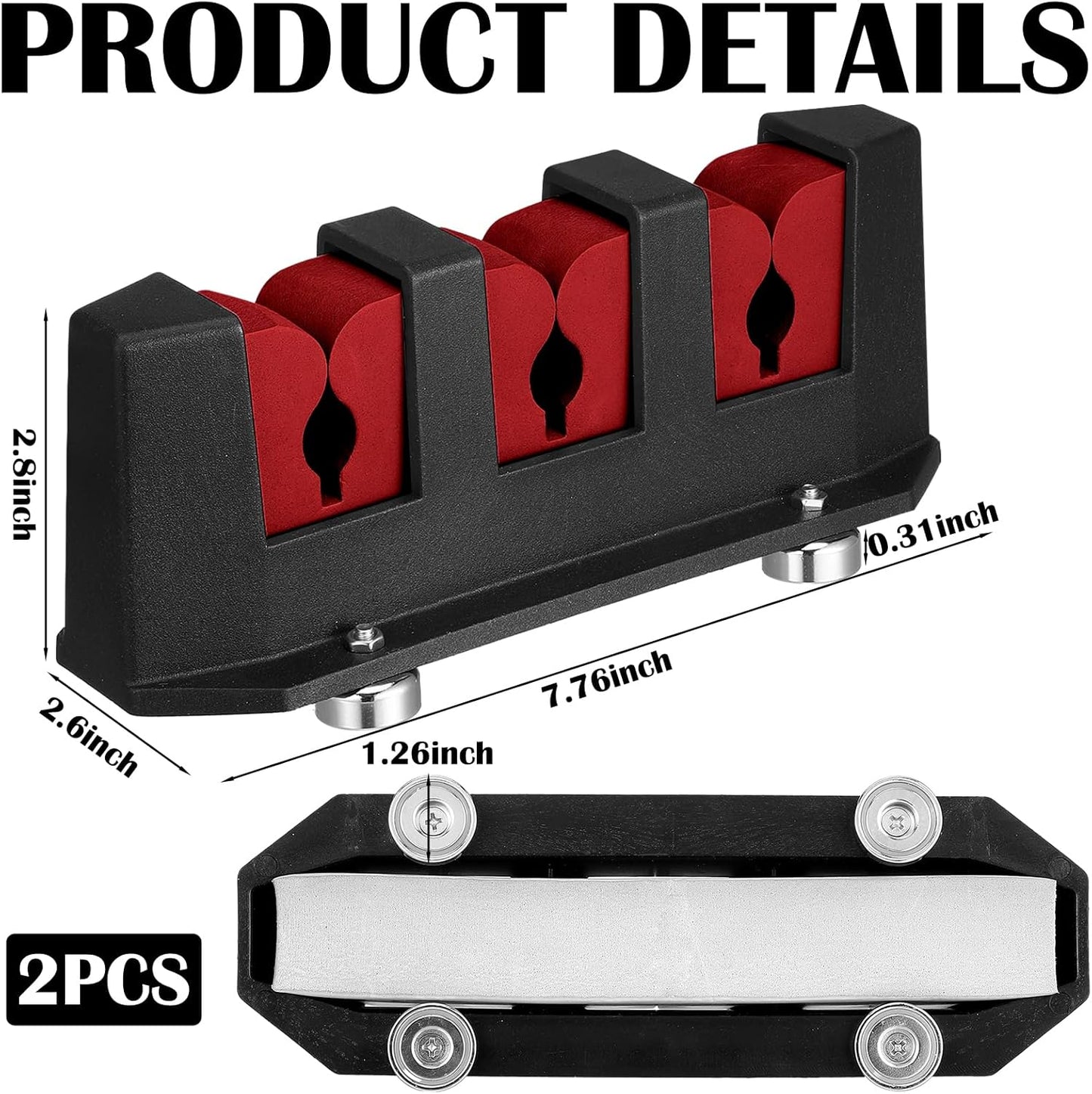 2 Pcs Magnetic Fishing Rod Holder for Car Fishing Pole Rack Vertical Rod Storage Holders for Truck Bed Boat Wall Garage Door