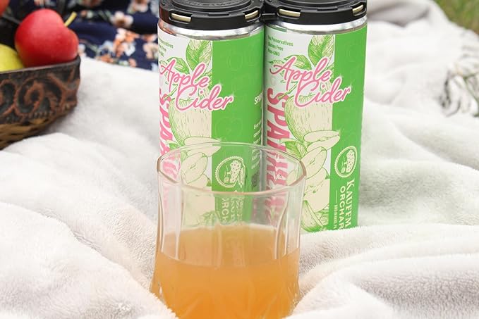 Kauffman Orchards Sparkling Apple Cider, 12 oz. Can (Pack of 6)