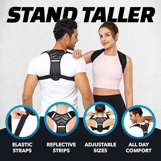 benoo Back Posture Corrector for Women & Men, Comfy Adjustable Back Brace to Improve Posture & Relieve Back Pain (Mens S | Womens S/M)