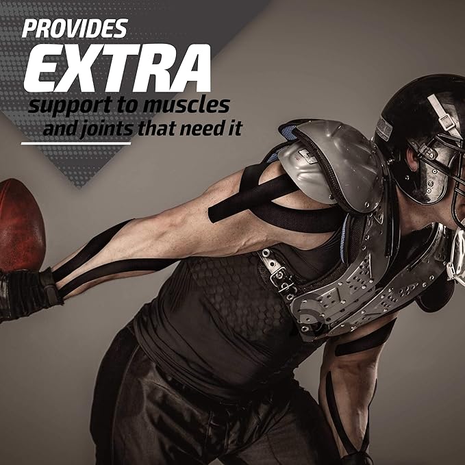 Physix Gear Cotton Kinesiology Tape Roll 16ft, Latex-Free Athletic Tape for Muscles/Joints, Waterproof Kinesiolgy, Stretchy Kinesiologytape, Gentle on Skin Kiniseaology Tape, Kinesology Tape