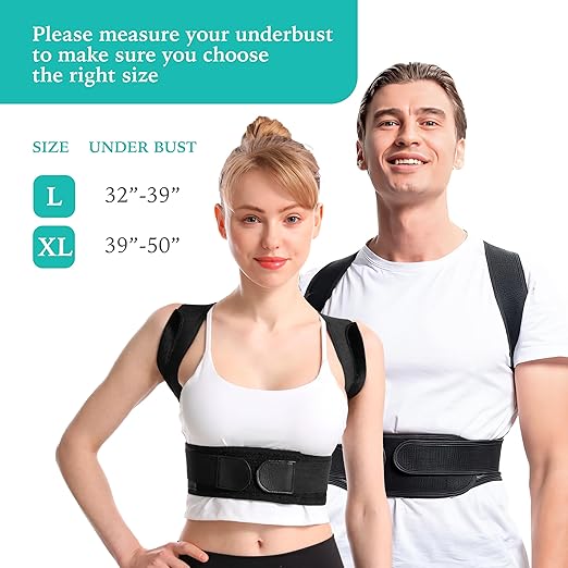 Adjustable Posture Corrector, Back Brace, Posture Trainer, Scoliosis and Hunchback Correction, Back Pain, Spine Corrector (X-Large)