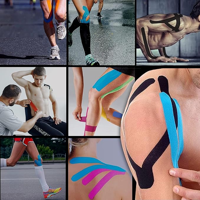 EVERLIT [Single] Pre-Cut Elastic Cotton Kinesiology Therapeutic Athletic Sports Tape, for Pain Relief and Support, 20 Precut 10” Strips (Pink)