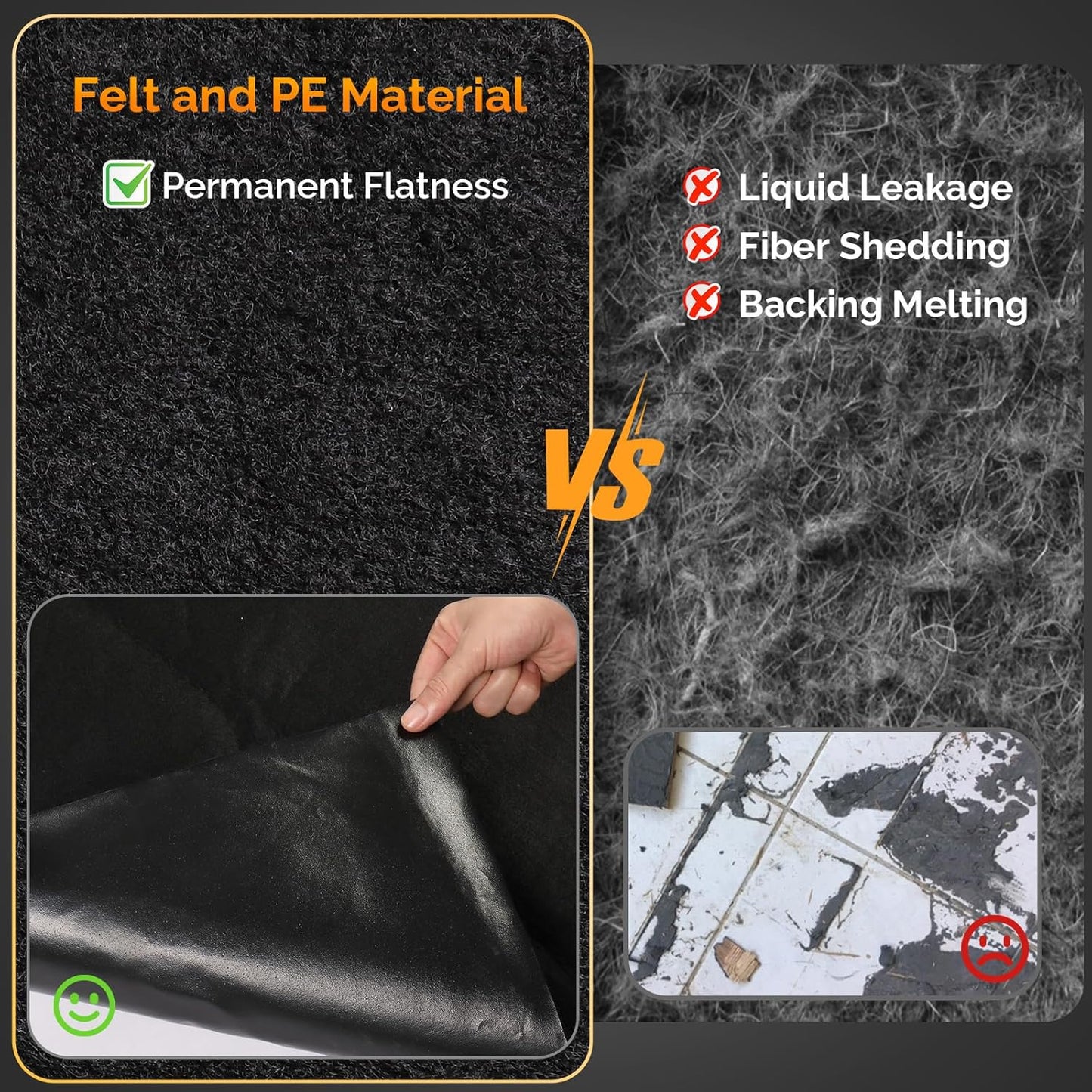 TUFFIOM 22' x 8' Oil Spill Mat with Tape,Garage Floor Mat for Under Car,Oil Absorbent Mat for Garage Waterproof,Oil Drip Change Parking Mat for Driveway,Reusable,Washable