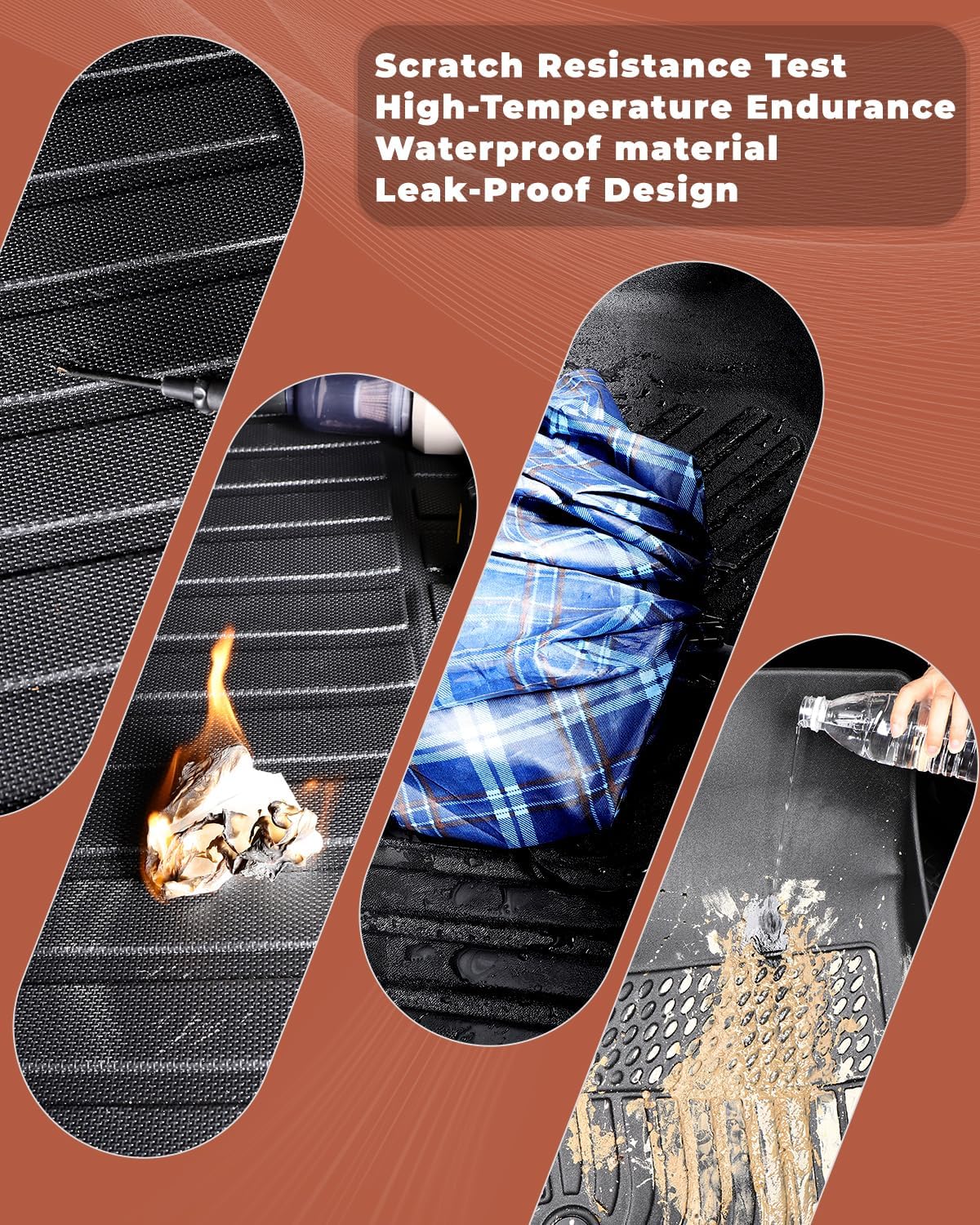 Custom Fit All-Weather TPE Ruber Floor Mats for Nissan Armada/Infiniti QX80 2019-2024 | Waterproof, Anti-Slip Front & Rear Row Floor Liners Automotive Accessories | 3-Piece Set (Black)