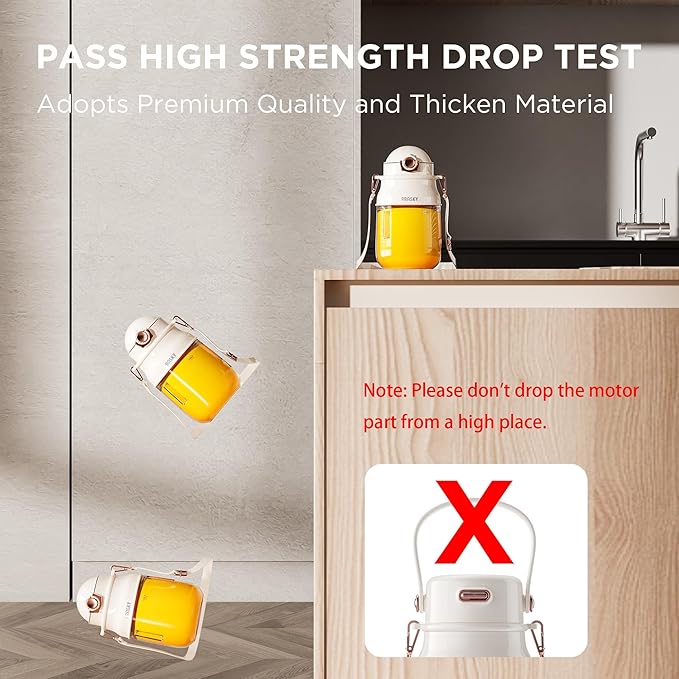 Personal Blender, Portable Blender for Shakes and Smoothies with 27oz Cup and Lid, Type-C Rechargeable, Dishwasher Safe Parts, BPA-free, Sports/Travel/Hiking/Office/School, with Shoulder Strap