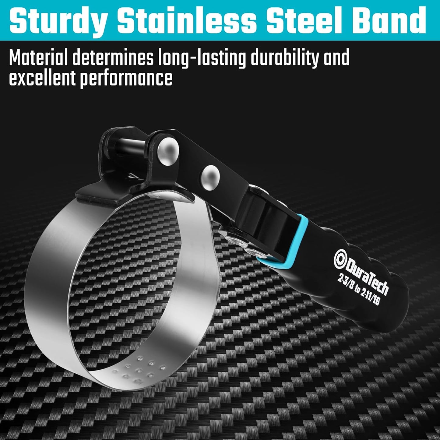 DURATECH Extra Small Swivel Oil Filter Wrench, Oil Filter Removal Tool, Fits Filters 2-3/8" to 2-11/16", Perfect for Car Repair Tools