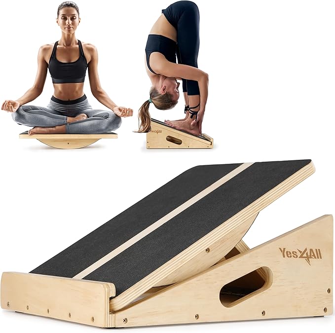 Yes4All Professional Incline Board, Slant Board Calf Stretching, Squat Wedge and Anti-Slip Surface, Portable Side Handle