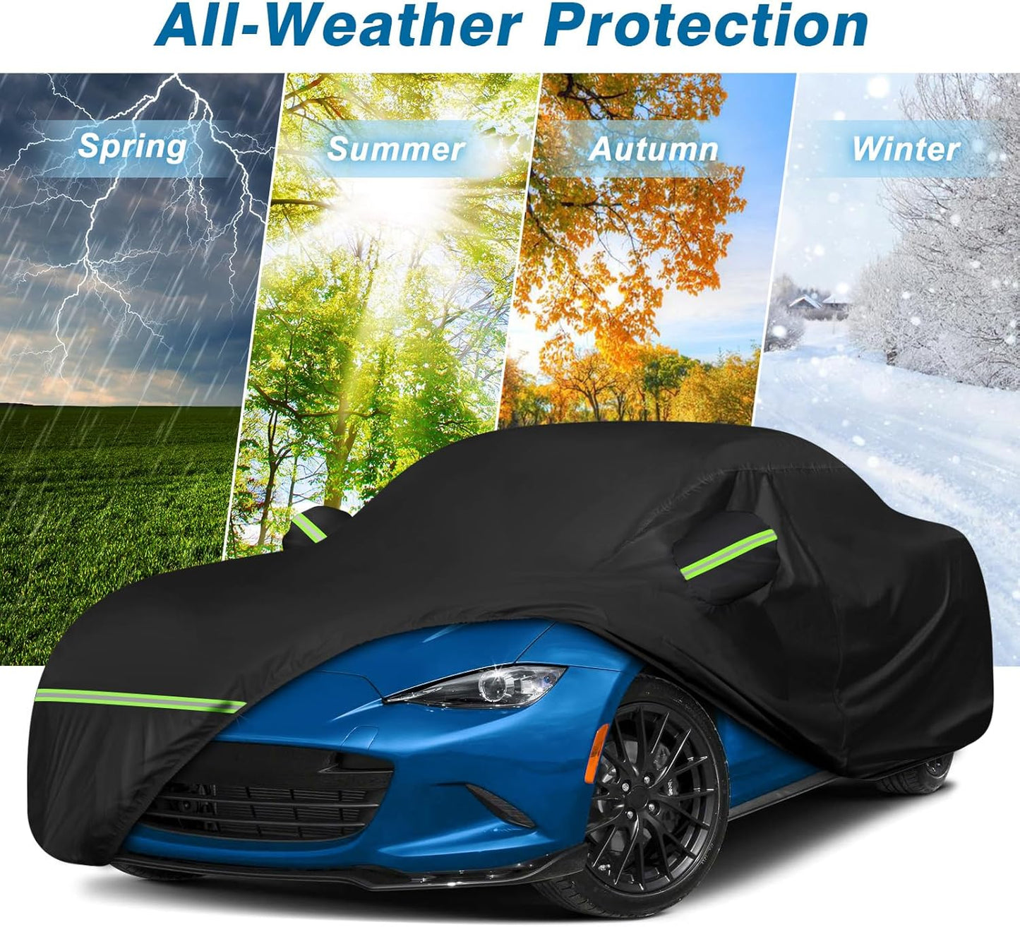 for Mazda Miata MX-5 Full Car Cover Waterproof All Weather, Outdoor Car Covers Windproof Heavy Duty Waterproof Protection Fit for Mazda Miata MX-5 1989-2023