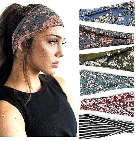 Boho Headbands for Women Wide Hair Bands for Women’s Hair Non Slip Thick Headbands for Yoga Workout Every Day Basic Girl’s Fashion Accessories