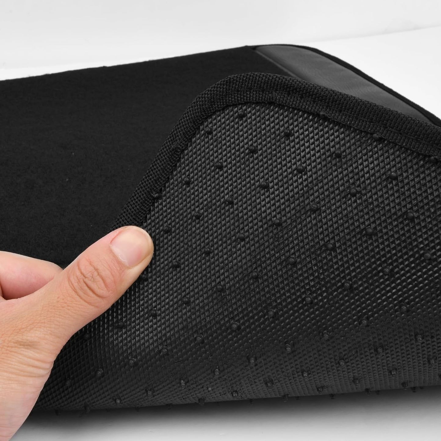 CAR PASS Waterproof Universal Faux Leather 3Row Car Floor Mats, Black Car Mats Fit for SUV,Vans,sedans, Trucks,Set of Vehicles Car Carpet with Driver Heel Pad and Anti-Slip Nibs Backing (Black 3Row)