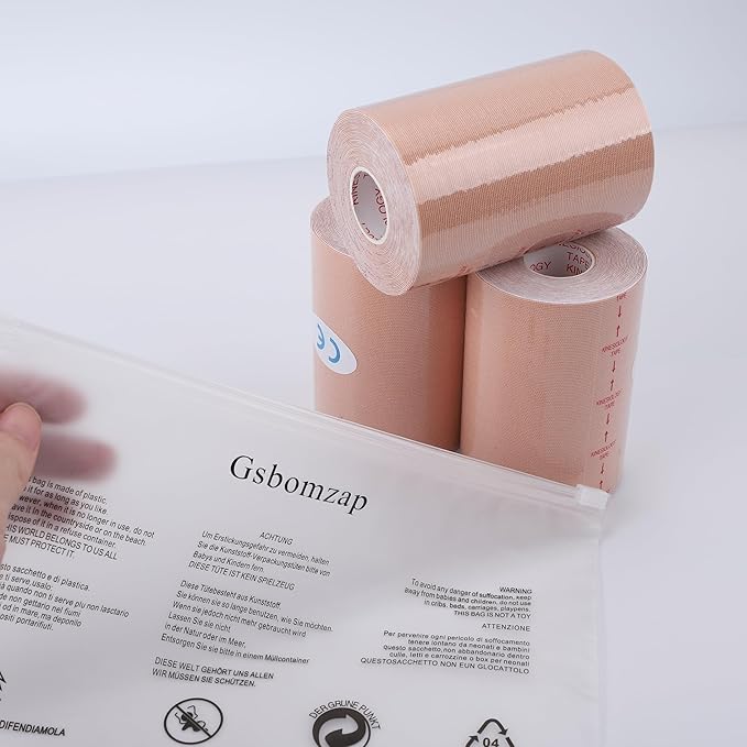 3 Pack Kinesiology Tape, 4in x 5.5yd Water Resistant Muscle Support Adhesive Sport Tape for Pain Relief, Latex Free Cotton Elastic Athletic Tape for Joints, Knee, Ankle, Shoulder, Wrist