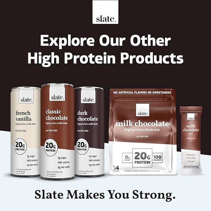 Slate Milk - High Protein Iced Coffee - Energy Variety Pack - Caramel Latte, Mocha Latte, Vanilla Latte - 175mg Caffeine, Lactose Free - 20g Protein, 1g Sugar - Protein Coffee - 11 fl oz, 12 Cans