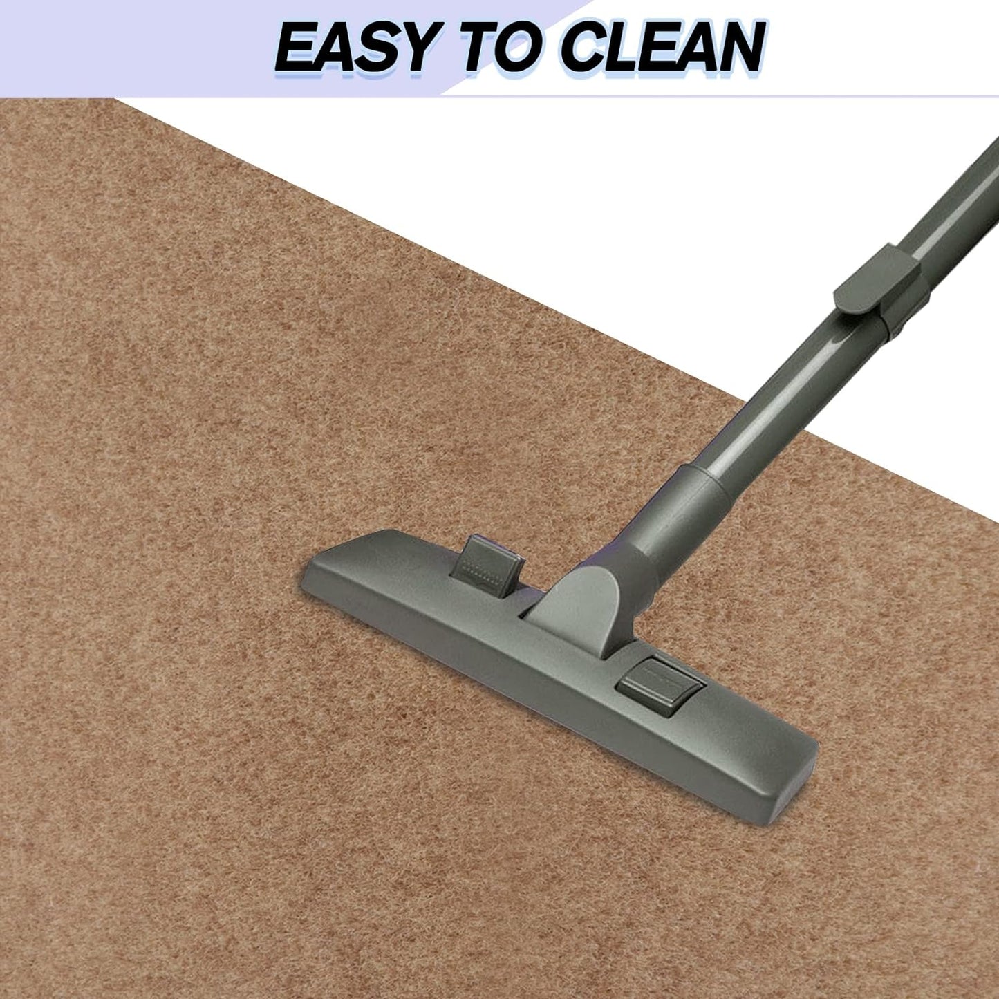 Custom Size Backed Non-Slip Area Rugs Runner, Easy Clean, Waterproof Runner Rugs for Hallway Entryway, Kitchen, Laundry, 2FT x 44FT, Beige