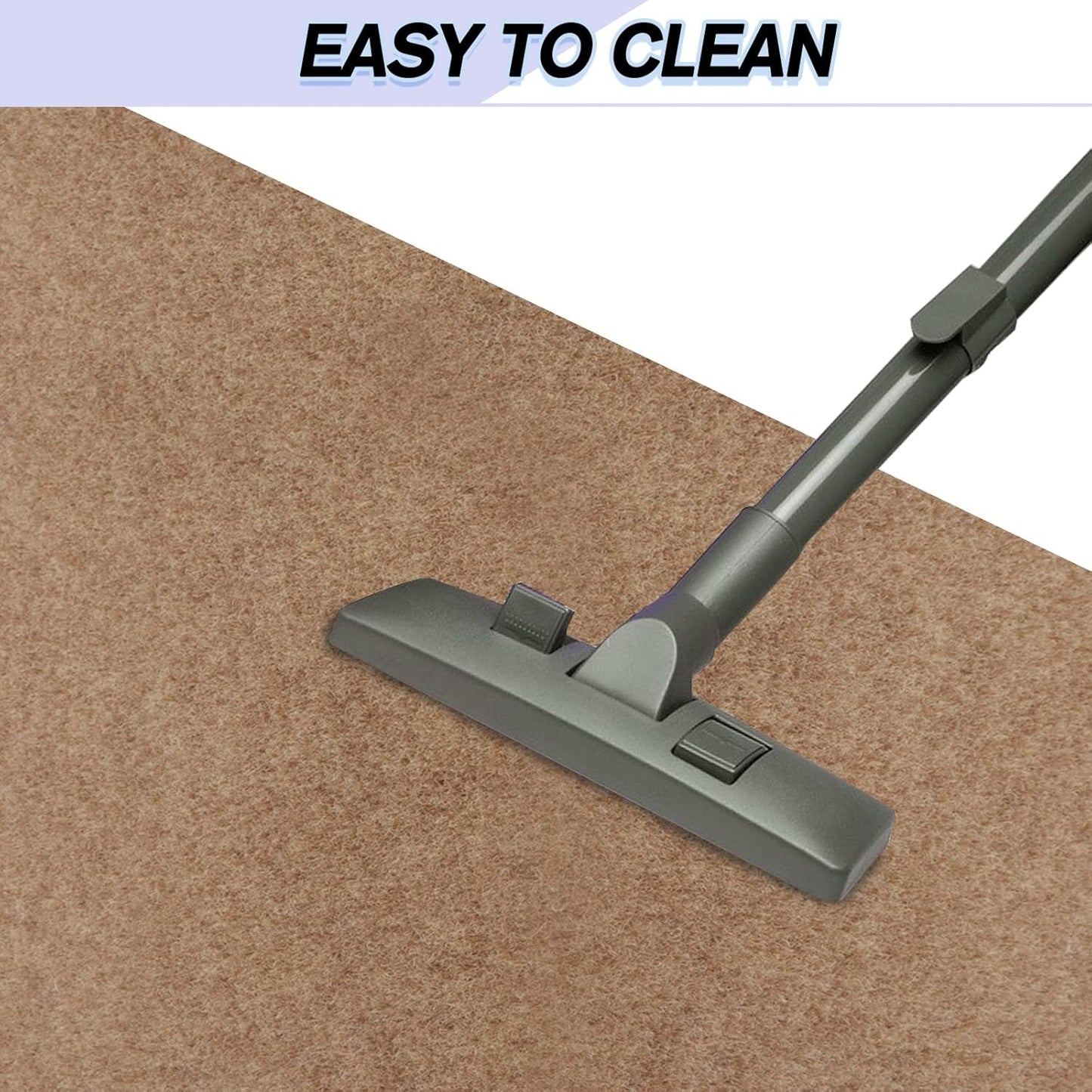 Custom Size Backed Non-Slip Area Rugs Runner, Easy Clean, Waterproof Runner Rugs for Hallway Entryway, Kitchen, Laundry, 2FT x 20FT, Beige