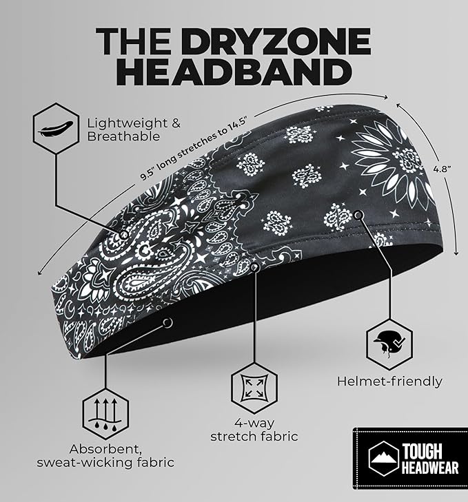 Mens Sweat Bands - Sport Headbands for Men - Workout Headbands for Women - Running Headband -Tennis Athletic Sweatband