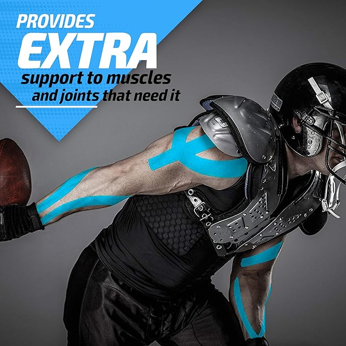 Physix Gear Cotton Kinesiology Tape Roll 16ft, Latex-Free Athletic Tape for Muscles/Joints, Waterproof Kinesiolgy, Stretchy Kinesiologytape, Gentle on Skin Kiniseaology Tape, Kinesology Tape