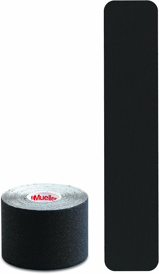 MUELLER Sports Medicine Kinesiology Therapeutic Tape, Quality Athletic Tape, Latex Free, 20 Pre-Cut I-Strips, 2" x 9.75" Each Strip