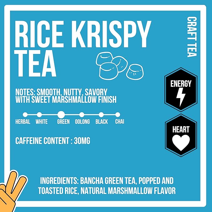 Revival Tea Company Rice Krispy Tea - Green Tea Blend with Toasted Rice and Marshmallow Flavor - 24 Tea Bags