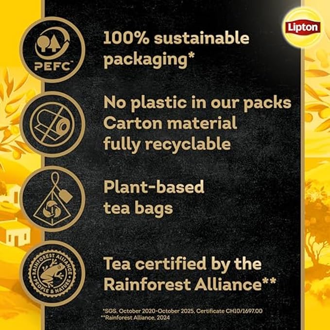 Lipton Black Tea Peach Mango, Pyramid Tea Bags, Flavored Teabags for a Refreshing Cup of Tea, 20 Total Tea Bags