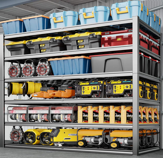 60" Wide Heavy Duty Garage Shelving Adjustable 6 Tier Garage Storage Shelves 3900LBS Metal Shelving Unit Industrial Utility Shelf, 84" H x 60" W x 24" D