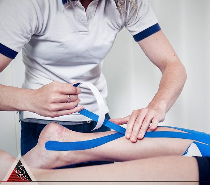 Original Kinesiology Athletic Tape. Professional Sports Tape for Ankle Wrist Knee Shoulder Muscles Joints. Latex Free, Waterproof, Stretchy, and Gentle on Skin. Up to 115 ft/Roll