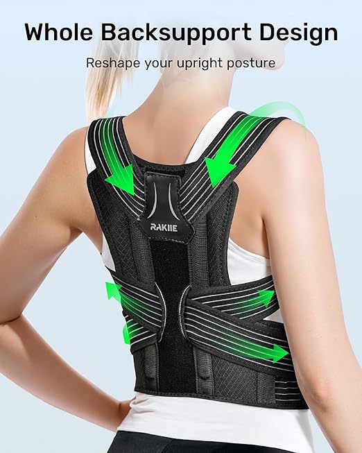 Upright Posture Corrector, Comfortable Lumbar Support Belt with 3D Elastic Kintted Mesh, Upper and Lower Back Pain Relief, Easy to Put on & Take off, Gray Size L (Upper Waist: 41.3"-47.2")