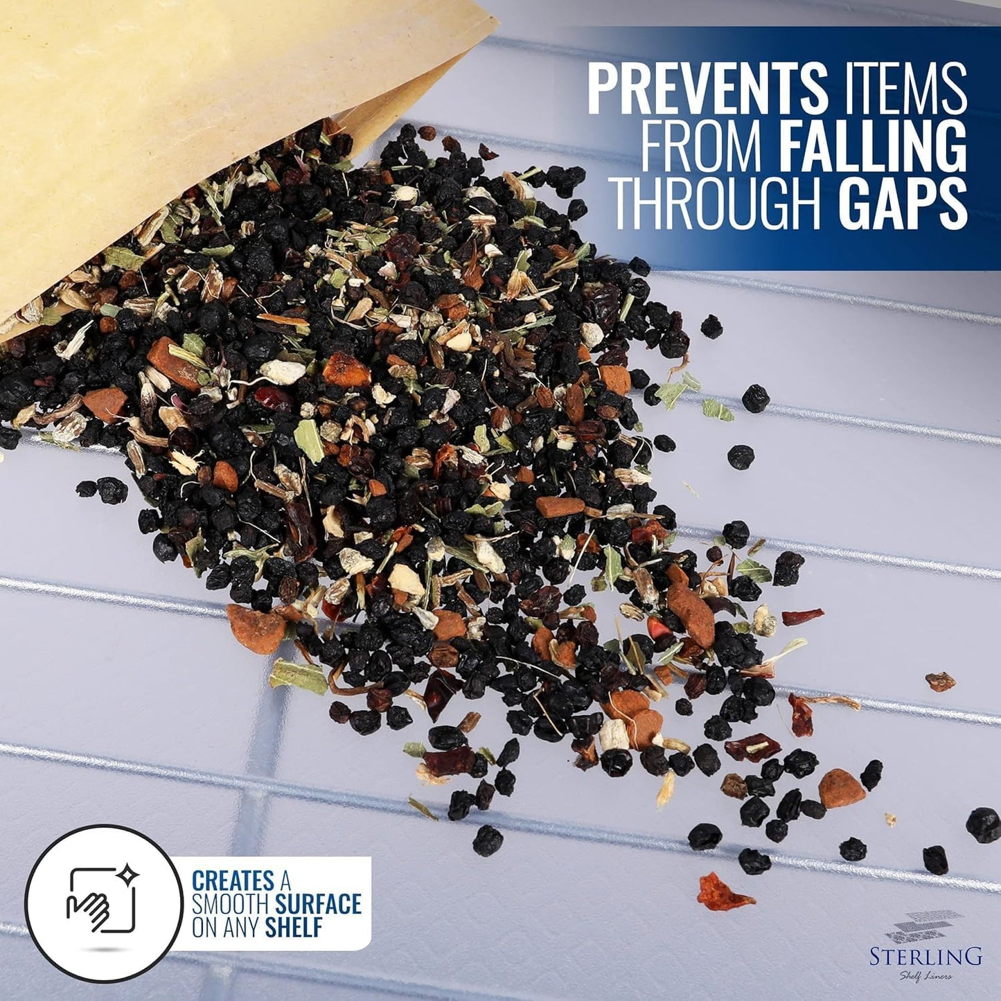 Shelf Liners for Wire Shelf System: Set of 5 in Graphite: 24 x 60 inch: Plastic Wire Shelving Shelf Mats