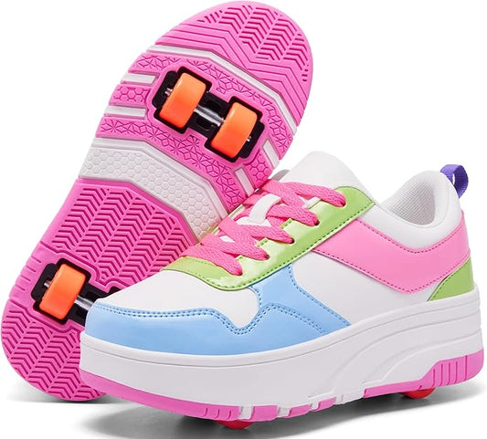 Roller Skate Shoes for Kids Girls Boys Detachable Wheeled Fashion Sneakers