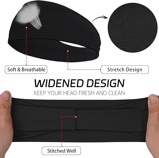 JOYOYO Unisex Headbands for Women's Hair Soft Stretchy Fabric Kylie Head Band Bandeaux Hair Accessories for Workout Gym Yoga Hair Band,100% Pure Cotton