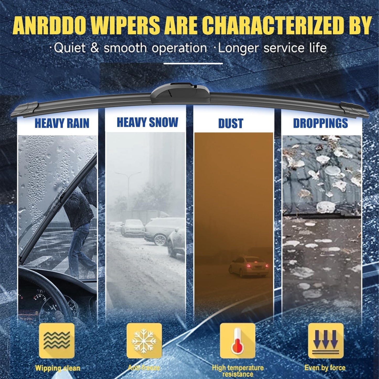 3 Wipers Factory Replacement For 2018 2019 2020 2021 2022 Jeep Compass Original Equipment Windshield Wiper Blades Set 24"+18"+10" (Set of 3)