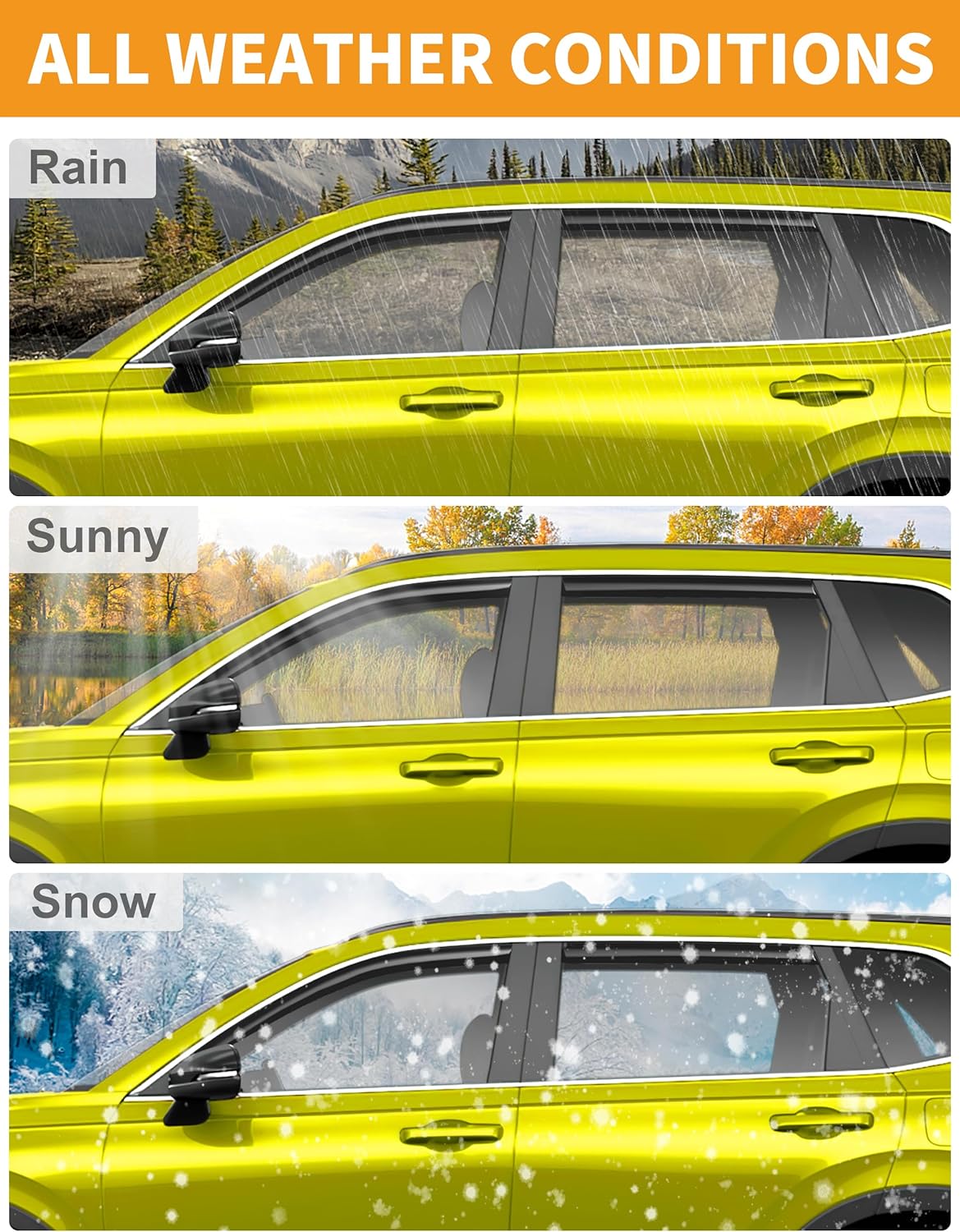 in-Channel Window Rain Guards Fit for Truck Toyota Tacoma 2016 2017 2018 2019 2020 2022 2023 Double Cab Extra Durable Window Deflectors Vent Visors Shades Exterior Car Accessories