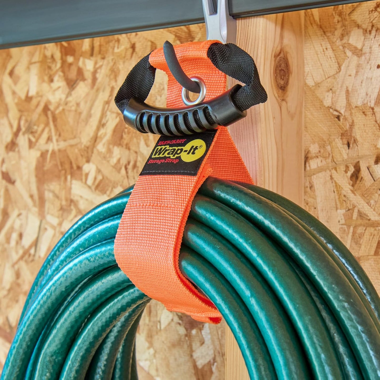 Easy-Carry Wrap-It Storage Straps - 22” (2-Pack) Blaze Orange with Grommet - Extension Cord Storage Holders and Carrying Straps for Garden Hose Storage