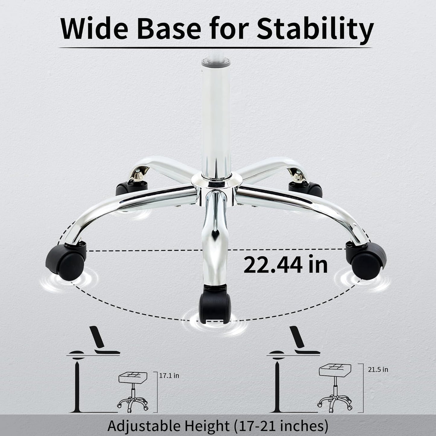 Adjustable Work Stool with Wheels (300lbs Capacity) (Saddle Shaped Seat) Faux Leather Workbench Stool (Green)