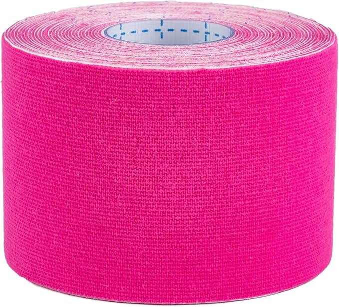 | Kinesiology Tape | Hypoallergenic, Latex-Free, Breathable Sports Tape for Athletes – Uncut Cotton Elastic Roll, 2" x 16 ft – Muscle & Joint Support for Knee, Shoulder, Elbow – Pink