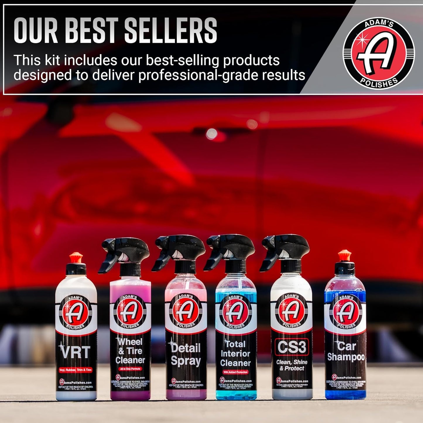 Adam's Essential Car Wash Kit (6-Item) - USA Made Auto Detailing Car Care Cleaning Kit for Car & Truck Lovers, Dads, Moms and DIYers - Our Products