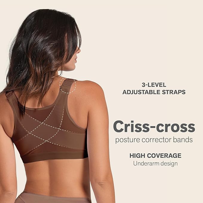 Leonisa Posture Corrector Bra Wireless Front Closure Bra for Women Full Coverage