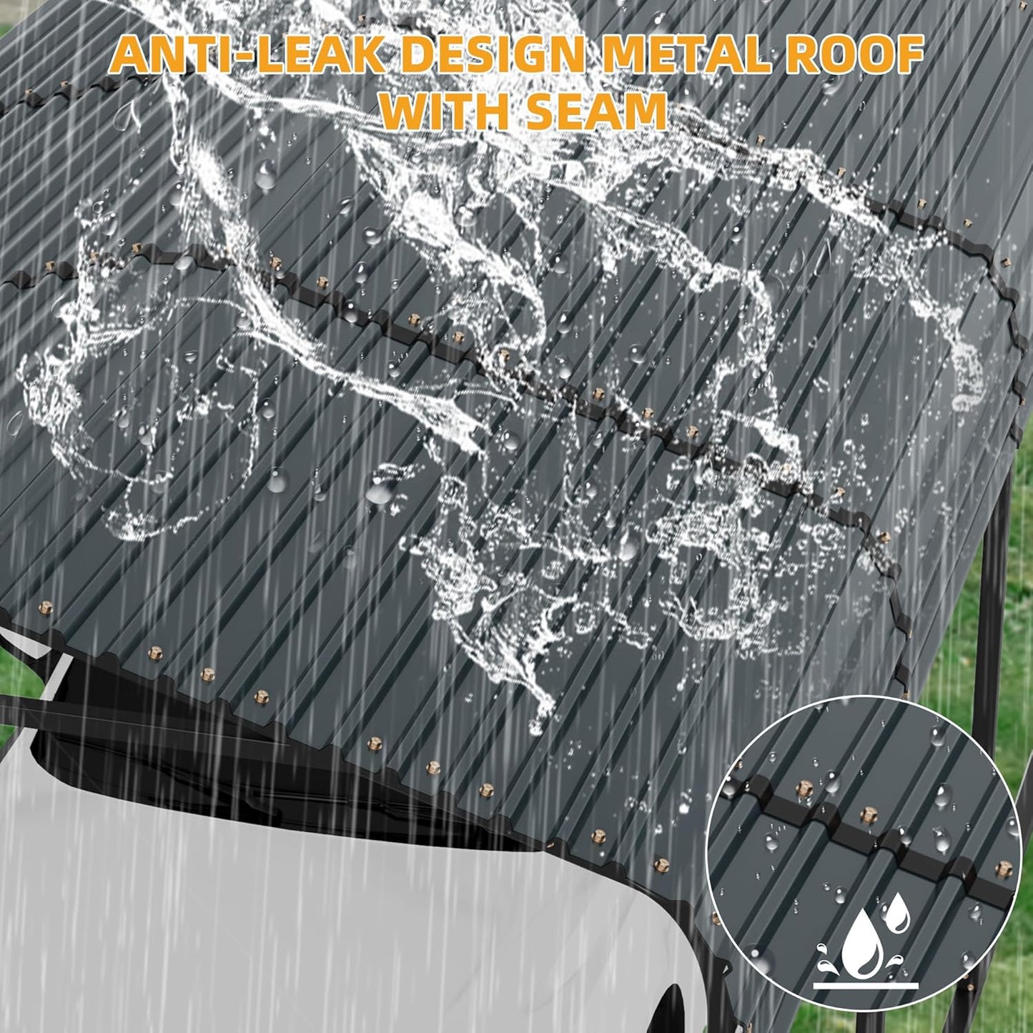 10' x 15' Heavy Duty Metal Carport with Galvanized Steel Roof, Metal Roof Carport with Enhanced Base, Tall Metal Carport Kits Garage for Tractors, Pickup, Boat, Car