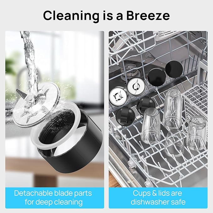 Consciot CB08 16-Piece Blender & Grinder Combo for Kitchen and Personal Size, Blend Shakes and Smoothies, Frozen Drinks, Baby Food, Spreads & More, 4 BPA-Free Portable To-Go Cups, 900 Peak Watts