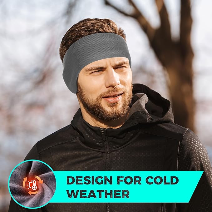 WTACTFUL Winter Double-Layer Fleece Ear Warmers Muffs Headband Ear Covers for Men Women Ski Running Cycling Hiking