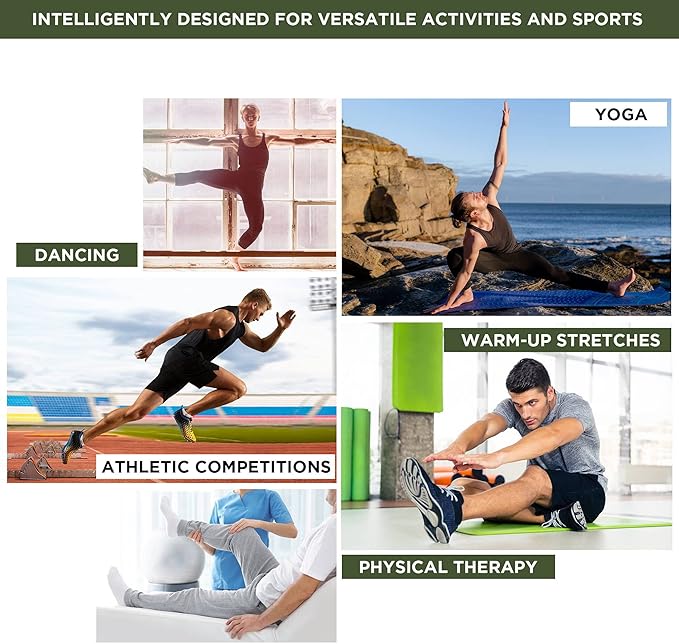 RDX Yoga Stretching Strap, Ankle Ligament Stretcher Belt with Loops Ligament Stretch Band, Fitness Leg Stretcher for Plantar Fasciitis, Foot Stretch Assist for Hamstring, Flexibility Exercise