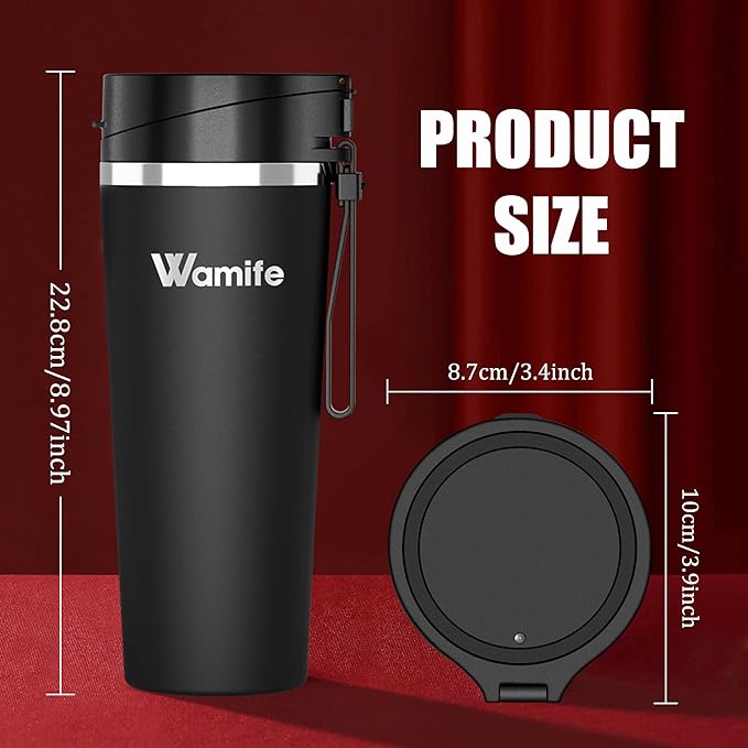 Wamife Portable Blender 16oz personal blender-Portable Blender for Shakes and Smoothies,USB-C Rechargeable,Durable Stainless Steel Blades for Powerful Blending Performance,for office gym - WISDOM