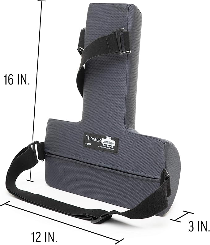 OPTP Thoracic Lumbar Back Support - Full Back and Lumbar Support for Improved Sitting Posture, Upper/Lower Back Support for Chair, and Car Back Cushion for Travel