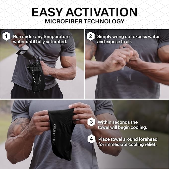 COLD FACTOR Instant Cooling Headband 3 Pack | Advanced Evaporative Comfort for Sports & Outdoor | UPF 50+ Protection | Long-Lasting Coolness | Ideal for Fitness, Hiking, Yoga, & Running