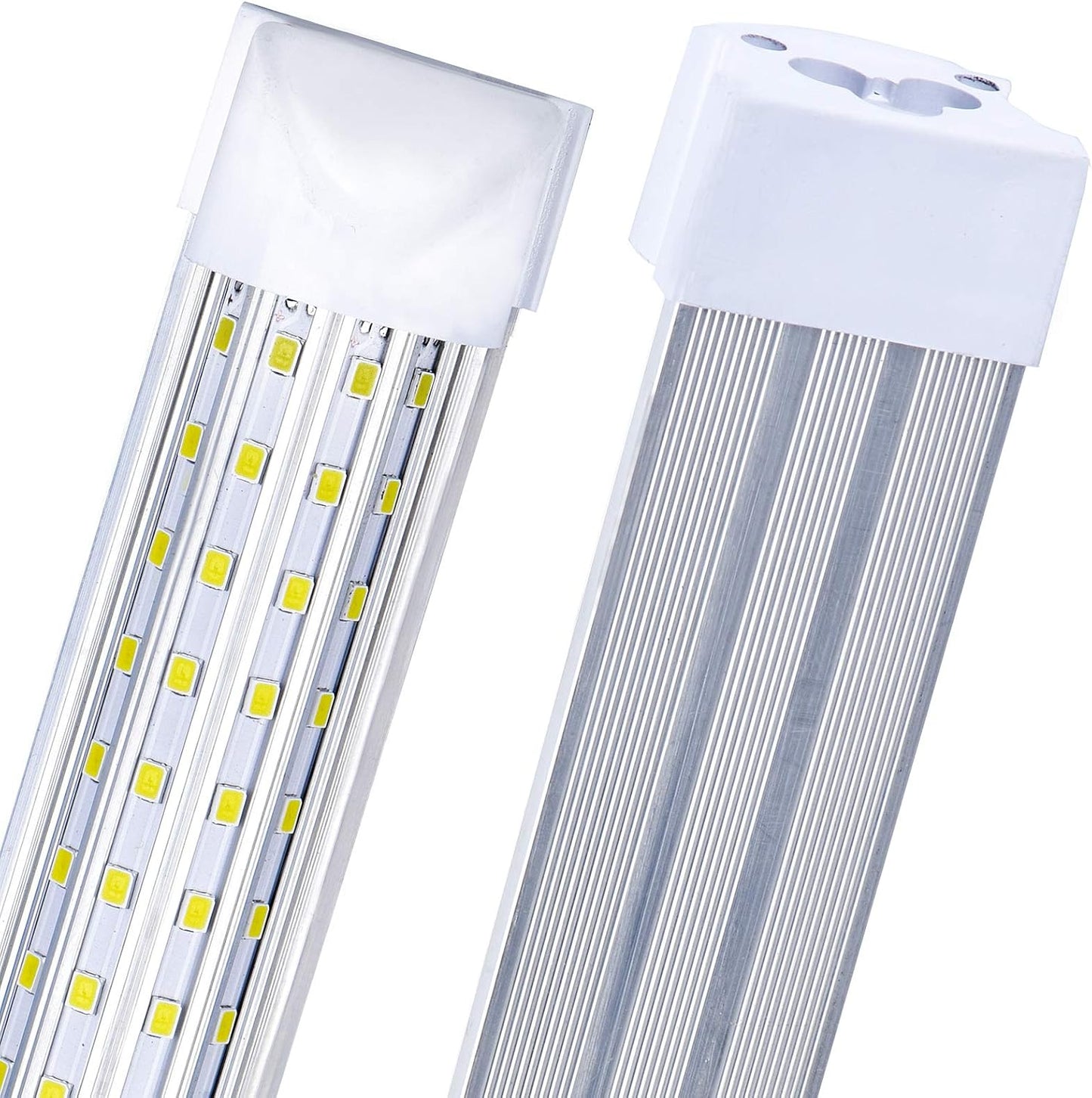 (6-Pack) 8ft LED Shop Light Fixture, 144W 18500LM 6000K, Cold White, U Shape, Clear Cover, Hight Output, Linkable Shop Lights, T8 LED Tube Lights, 8 LED shop lights for garage 8 foot with plug