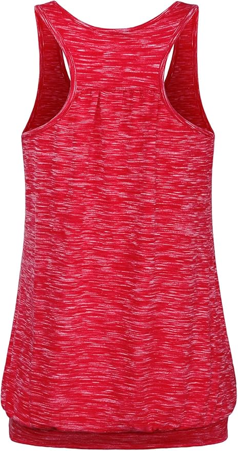 Miusey Womens Sleeveless Round Neck Loose Fit Racerback Yoga Tank Top