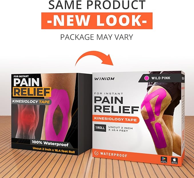 Kinesiology Tape-Incredible Support for Athletic Sports and Recovery+Free Taping Guide-Uncut 2 inch 16.4 feet Roll (Wild Pink + Free Taping Guide, Pack of 1)