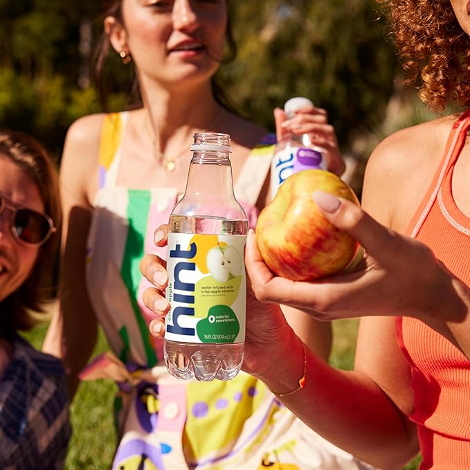 Hint Fruit-Infused Bottled Water, Crisp Apple - Sugar Free Flavored Water with Zero Calories, Naturally Flavored, and No Artificial Sweeteners - 16 Fl Oz (Pack of 12)