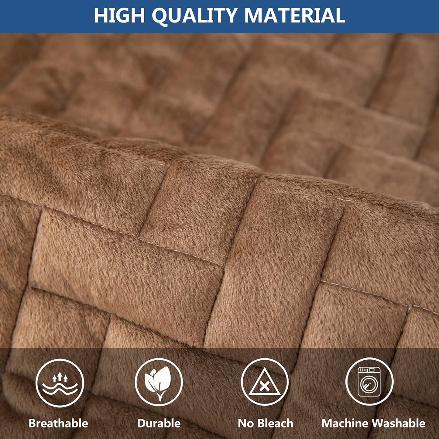 Eismodra Couch Cover,Sectional Couch Covers,Sofa Covers for 3 Cushion Couch,Anti-Slip Sofa Slipcovers for Dogs Cats Kids Loveseat Recliner L Shaped Armrest Backrest,Brown 36''x82''(Only 1 Piece)